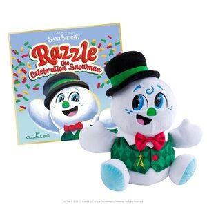 NWT. ELF ON THE SHELF Razzle the Celebration Snowman Plush Toy And Book